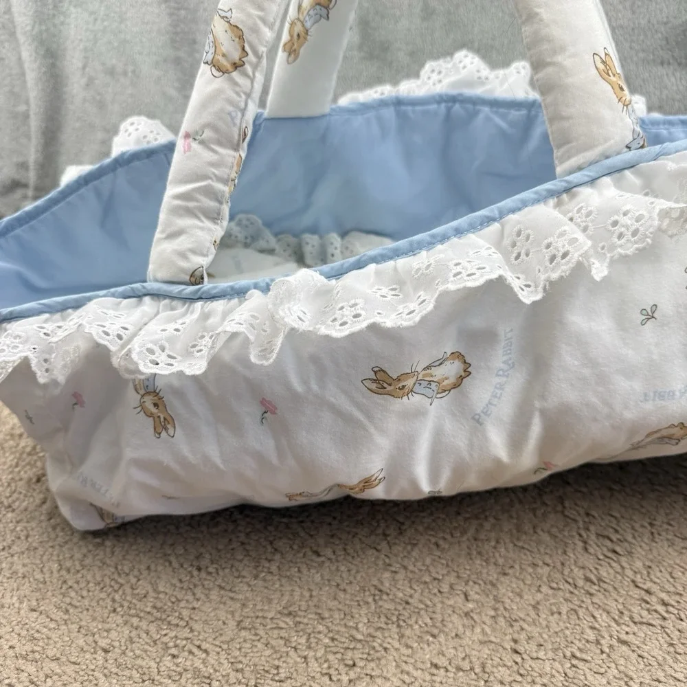 Cuddle My Dolly Peter Rabbit Carrier Lot Of 2 One Bedding Set Vintage 90s